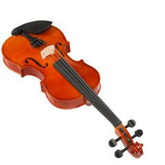 GV100 1/4 Acoustic Violin Case Bow Rosin Strings Tuner Shoulder Rest Natural