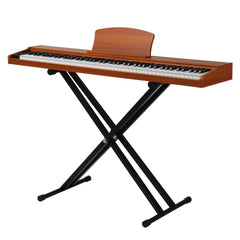 Szzzp GPP-107 88 Key Full Size Semi-Weighted Standard Keyboards Wooden Digital Piano with Stand,MIDI Bluetooth,Triple Pedals,Headphone and other accessories, Walnut