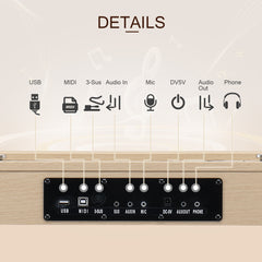 Szzzp 88 Key Full Size Semi-Weighted Standard Keyboards Wooden Digital Piano with MIDI Bluetooth, Triple Pedals，Headphone and other accessories