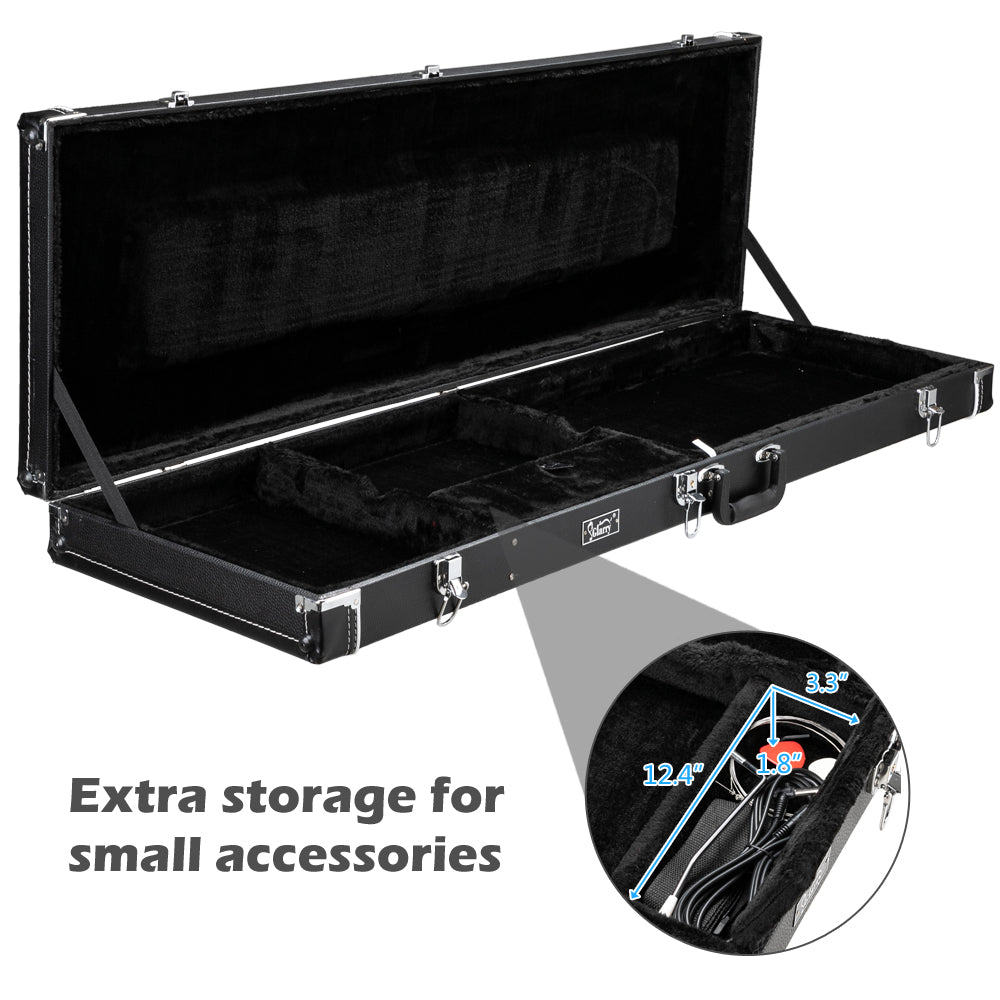 Szzzp High Grade Electric Guitar Square Hard Case Flat Black