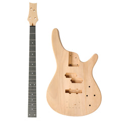 Szzzp DIY 4 String IB Style Electric Bass Guitar Kits with Mahogany Body, Maple Neck and Accessories