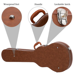 Szzzp Hard-Shell Electric Guitar Case for GLP Style Electric Guitar Bulge Surface - Brown