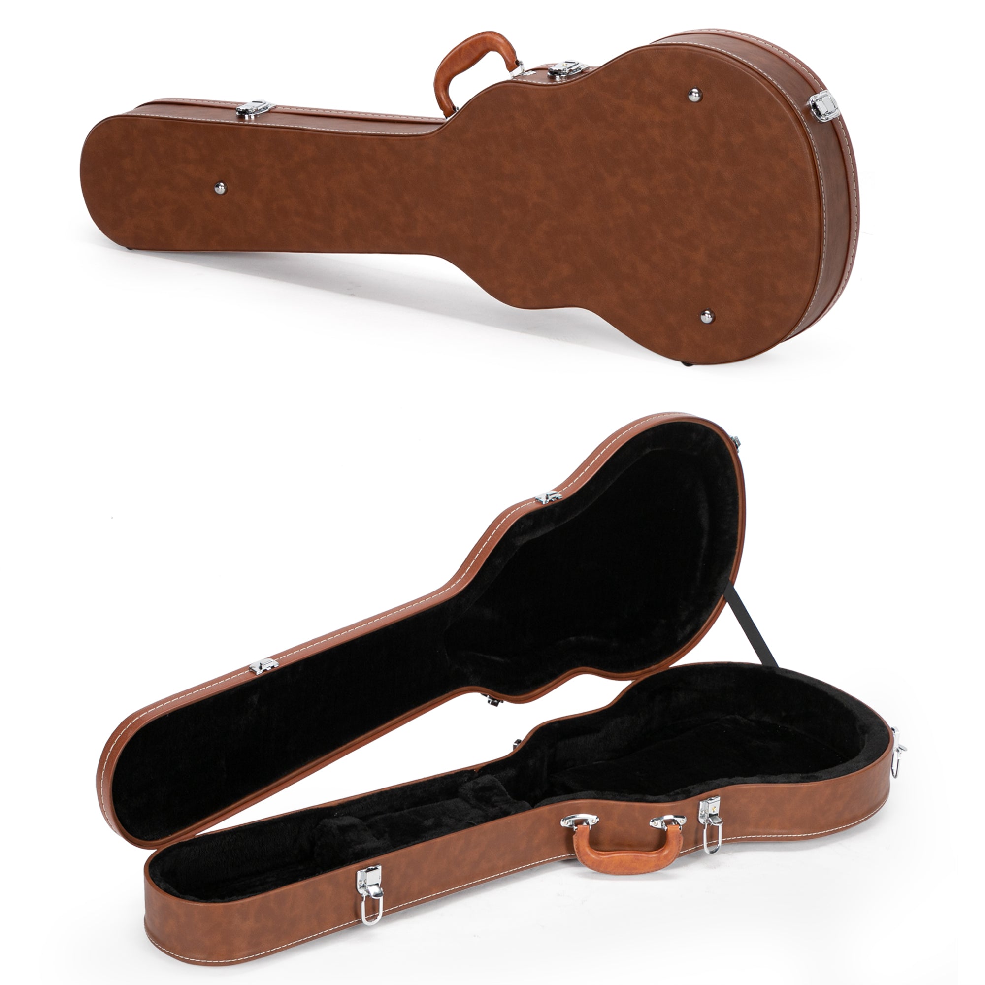 Szzzp Hard-Shell Electric Guitar Case for GLP Style Electric Guitar Bulge Surface - Brown