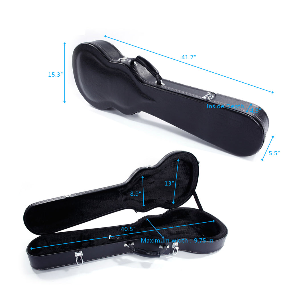 Szzzp High Grade Electric Guitar Hard Case for GLP Style Electric Guitar Microgroove Bulge Surface Black