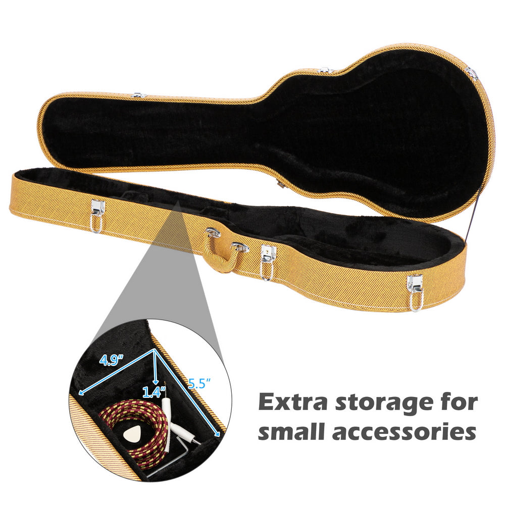 Szzzp Hard-Shell Electric Guitar Case for GLP Style Electric Guitar Bulge Surface -Yellow