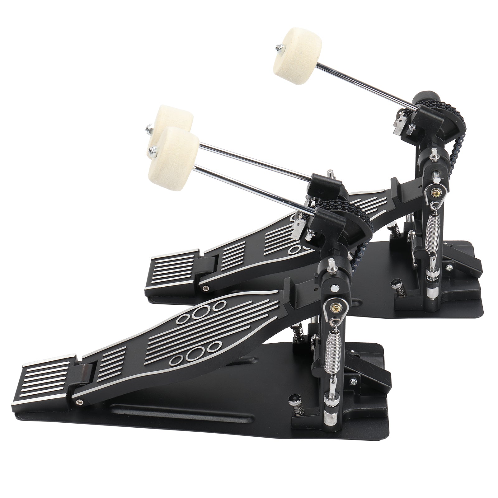 Szzzp Wool Felt Hammer Double Drum Pedal Professional Double Bass Drum Pedal Black