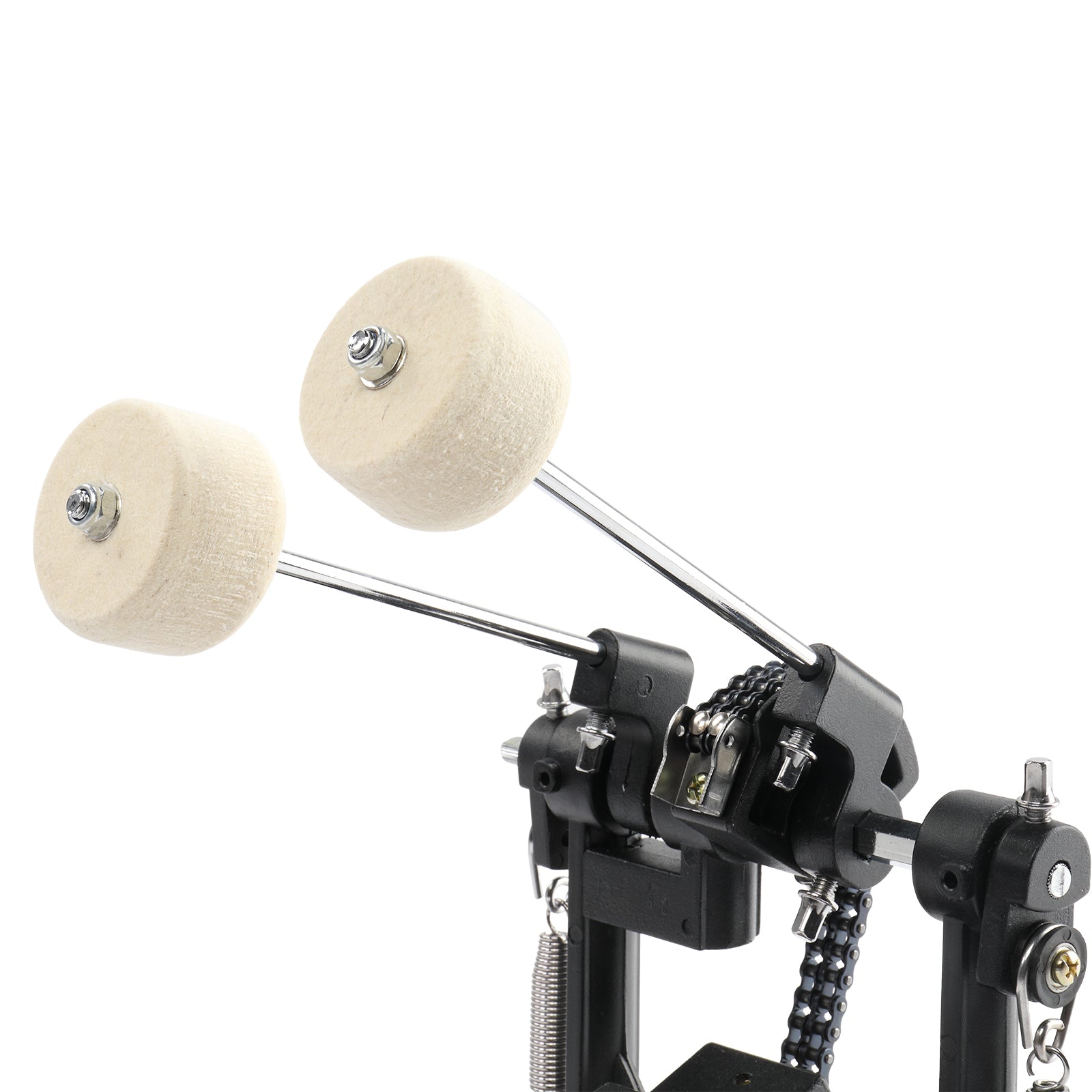 Szzzp Wool Felt Hammer Double Drum Pedal Professional Double Bass Drum Pedal Black