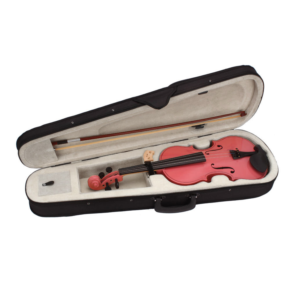 Szzzp 3/4 Acoustic Violin Case Bow Rosin - Pink