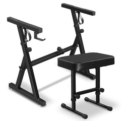 Szzzp Portable Heavy Duty Piano Z Style Stand Adjustable Height and Width, and Bench Set for 54-88 Key Electric Pianos