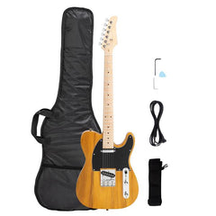 No logo Maple Fingerboard GTL Electric Guitar SS Pickup Transparent Yellow