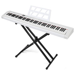 Szzzp GPP-105 88 Key Full Size Semi-Weighted Standard Keyboards Digital Piano with Dual-tube X-Shape Stand, MIDI Bluetooth, Headphone