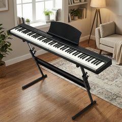 No logo 88 Key Magnetic Connection Piano Semi-Weighted Standard Digital Piano with Stand, MIDI Bluetooth, Handbag，Headphone，for Piano Lover Black color