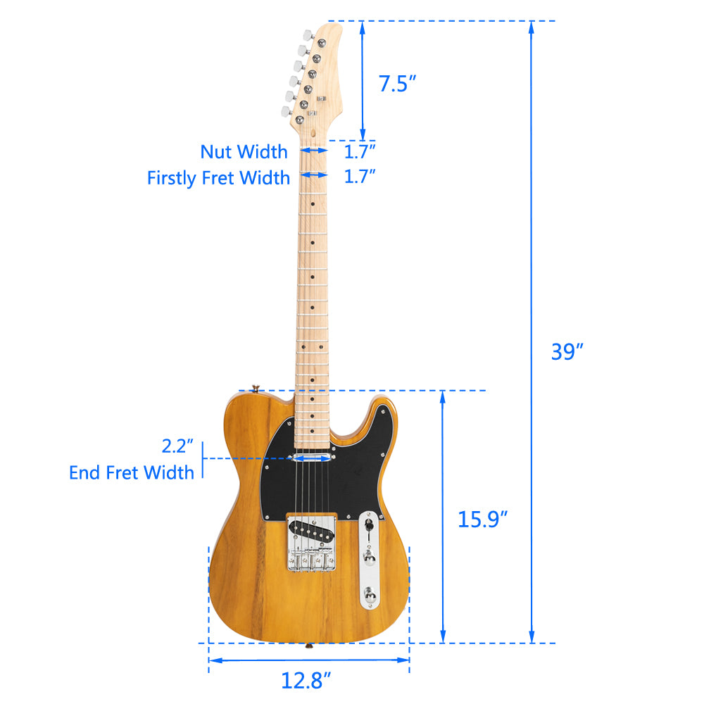 Szzzp Maple Fingerboard GTL Electric Guitar SS Pickup Transparent Yellow