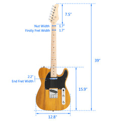Szzzp Maple Fingerboard GTL Electric Guitar SS Pickup Transparent Yellow