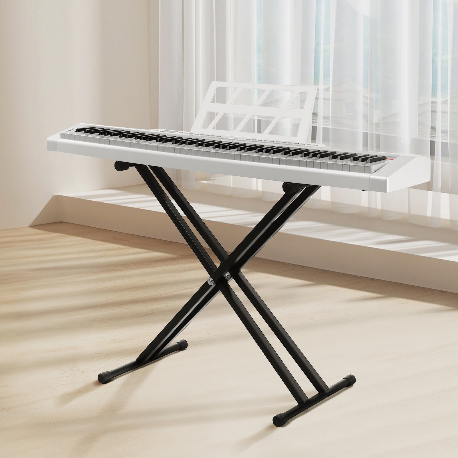 Szzzp GPP-105 88 Key Full Size Semi-Weighted Standard Keyboards Digital Piano with Dual-tube X-Shape Stand, MIDI Bluetooth, Headphone