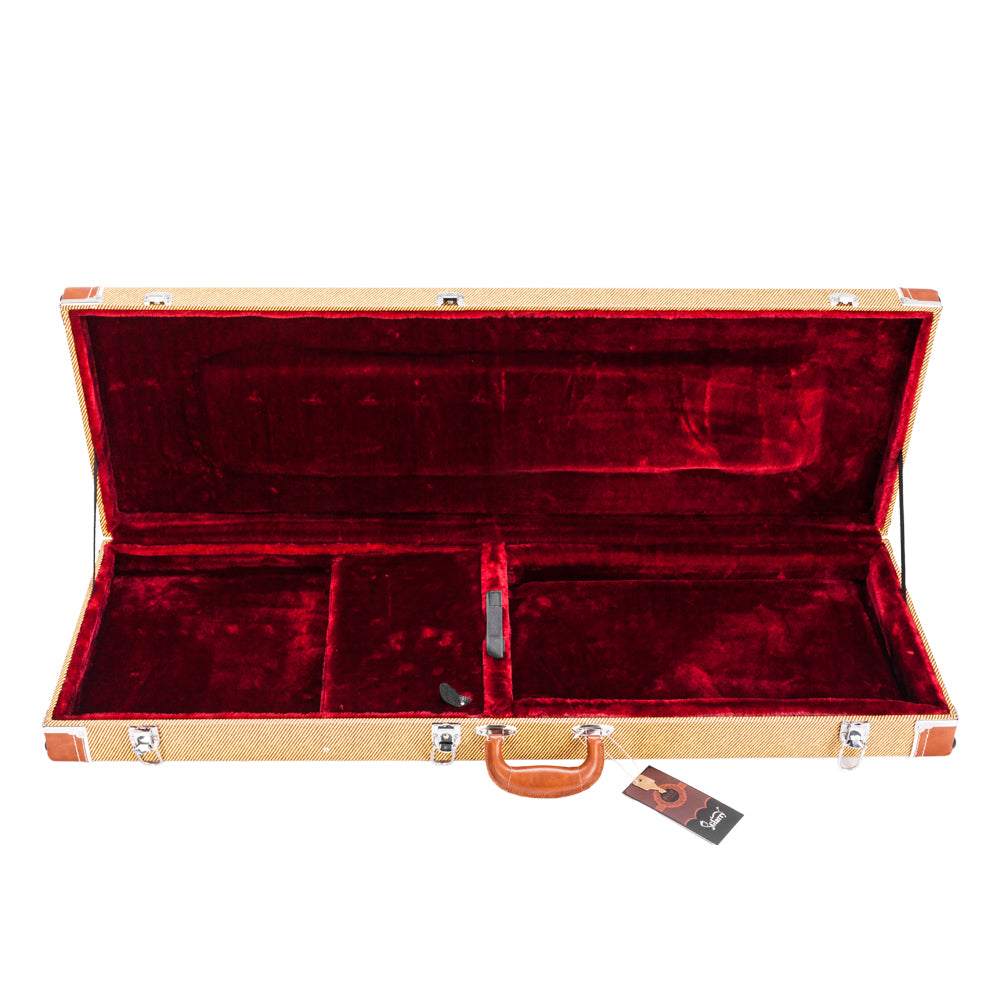 Szzzp High Grade Electric Guitar Square Hard Case for GST GTL 170 SG and Burning fire Style Flat - Yellow