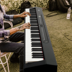 Szzzp GPP-105 88 Key Full Size Semi-Weighted Standard Keyboards Digital Piano with Dual-tube X-Shape Stand, MIDI Bluetooth, Headphone
