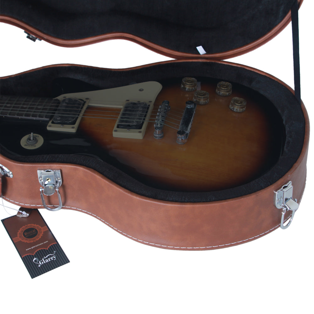 Szzzp Hard-Shell Electric Guitar Case for GLP Style Electric Guitar Bulge Surface - Brown