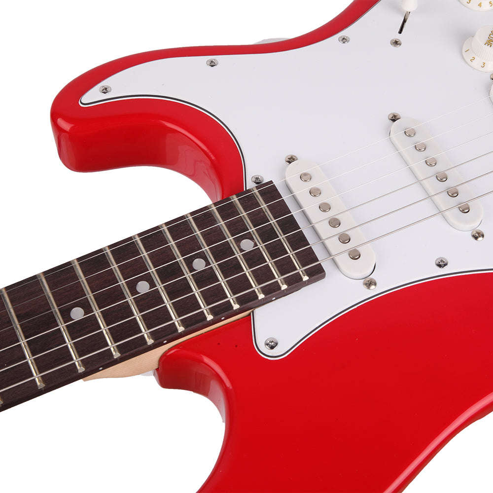 Szzzp Rosewood Fingerboard Electric Guitar with Shoulder Strap / Guitar Bag - Red