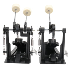 Szzzp Wool Felt Hammer Double Drum Pedal Professional Double Bass Drum Pedal Black