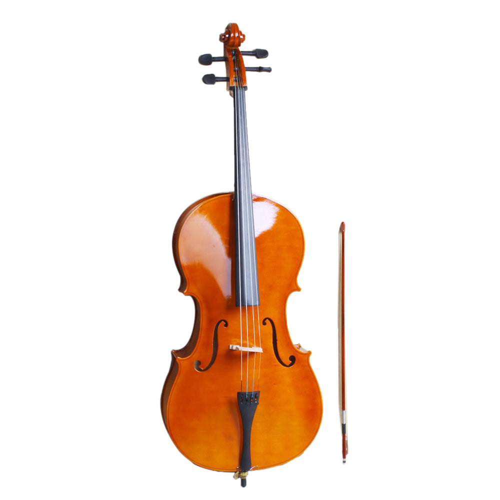Szzzp 4/4 Wood Cello Bag Bow Rosin Bridge Natural