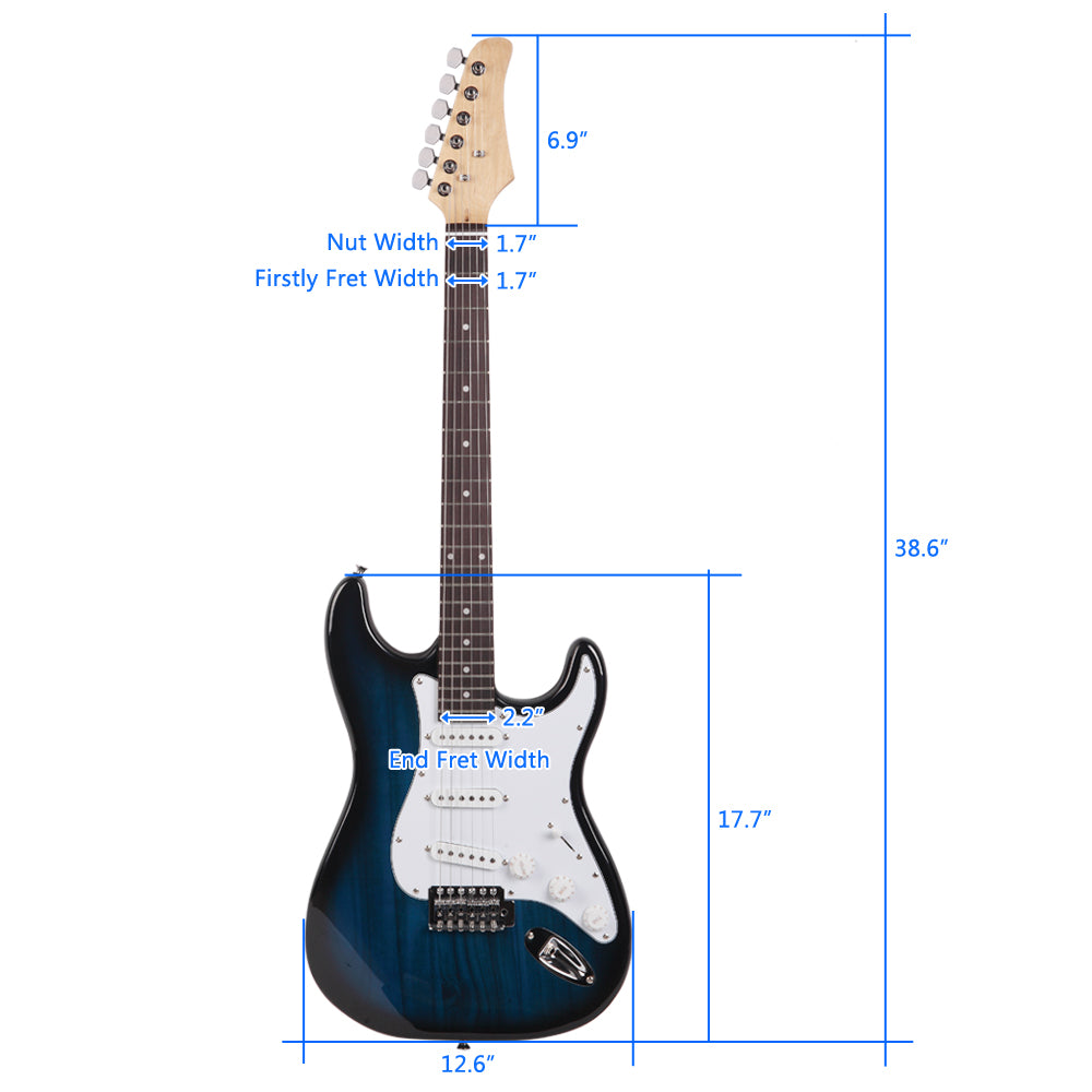 Szzzp Rosewood Fingerboard Electric Guitar - Blue