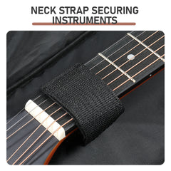 600D Extra-Thick Oxford Cloth Acoustic Guitar Bag with 10mm Sponge Padding — Brown (Fits 41/40-inch Guitars)