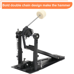 Szzzp Wool Felt Hammer Double Drum Pedal Professional Double Bass Drum Pedal Black