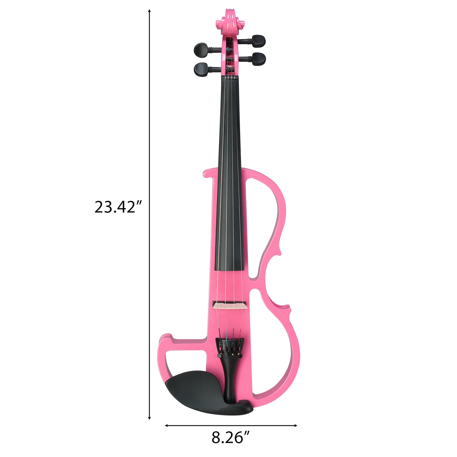 Szzzp Full Size 4/4 Bunnel Edge Electric Silent Violin with Case Bow Rosin Headphone Connecting Line Pink