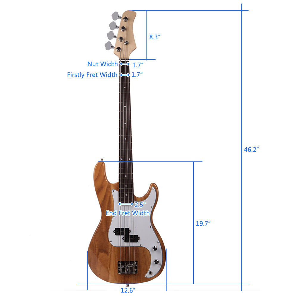 Szzzp Exquisite Burning Fire Style Electric Bass Guitar - Burly Wood