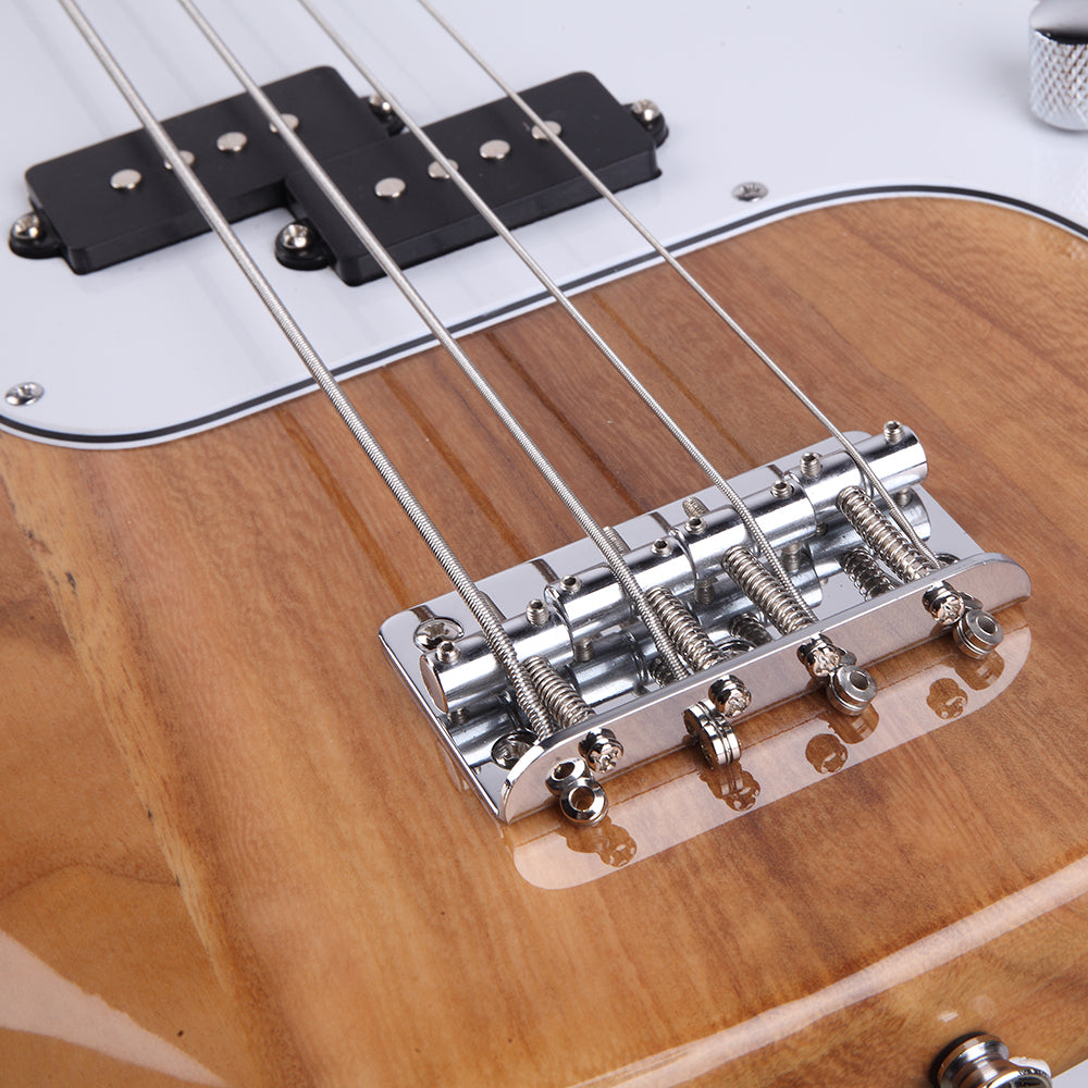 Szzzp Exquisite Burning Fire Style Electric Bass Guitar - Burly Wood