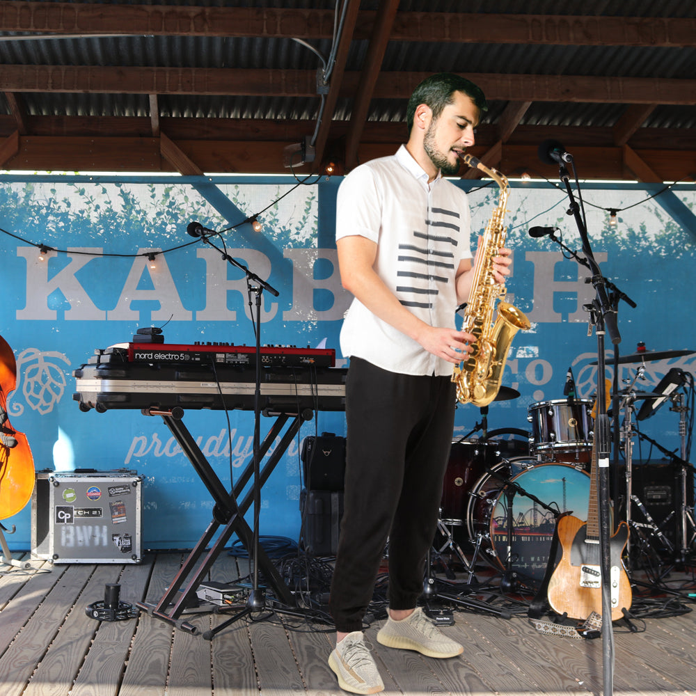 Szzzp Stylish Mid-range Alto Drop E Lacquered Golden Saxophone Painted Golden Tube with Carve Patterns