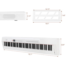 Szzzp GPP-105 88 Key Full Size Semi-Weighted Standard Keyboards Digital Piano with Dual-tube X-Shape Stand, MIDI Bluetooth, Headphone
