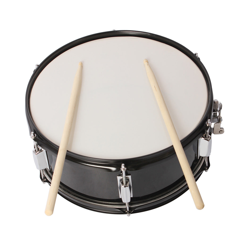 Szzzp 14 x 5.5 inches Professional Marching Snare Drum & Drum Stick & Strap & Wrench Kit Black
