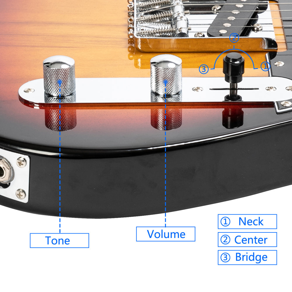 Szzzp Maple Fingerboard GTL Electric Guitar SS Pickup - Sunset