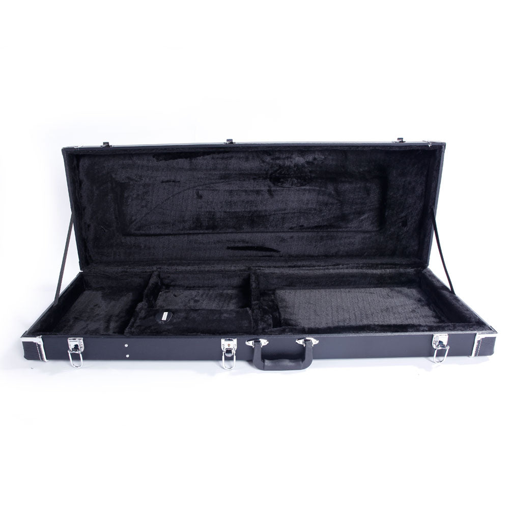 Szzzp ST High Grade Electric Guitar Square Hard Case Microgroove Flat - Black