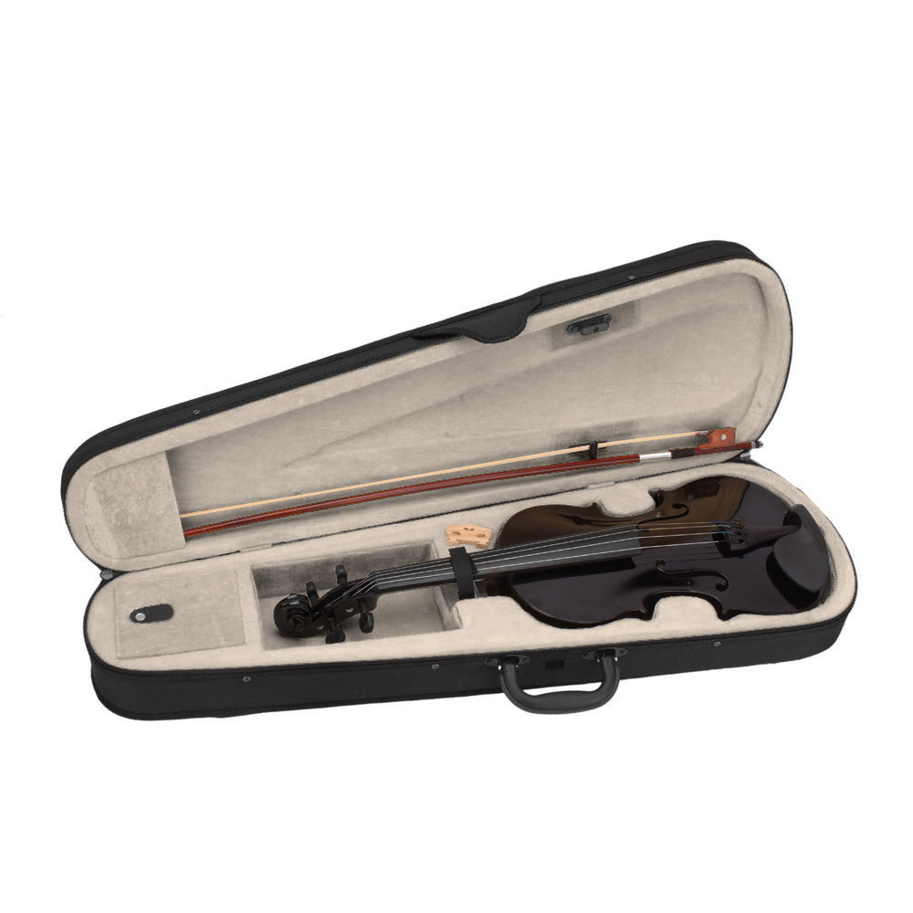 Szzzp 4/4 Acoustic Violin Case Bow Rosin Black