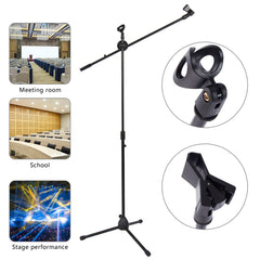 Szzzp FS-002 Folding Type Tripod Boom Microphone Mic Stand - Black