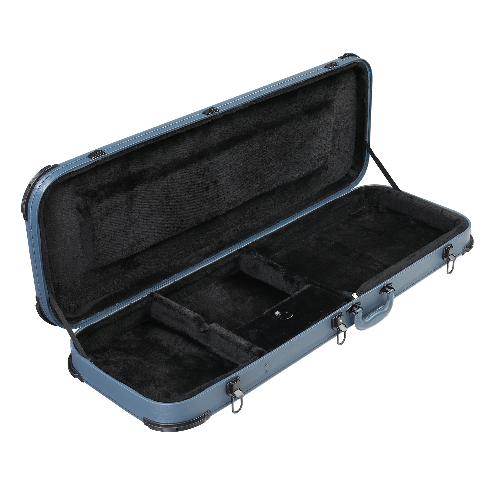 Szzzp Electric Guitar Square PU Hard Case with Protective Sleeve Fits ST TL Burning fire 170 Style Electric Guitar - Blue