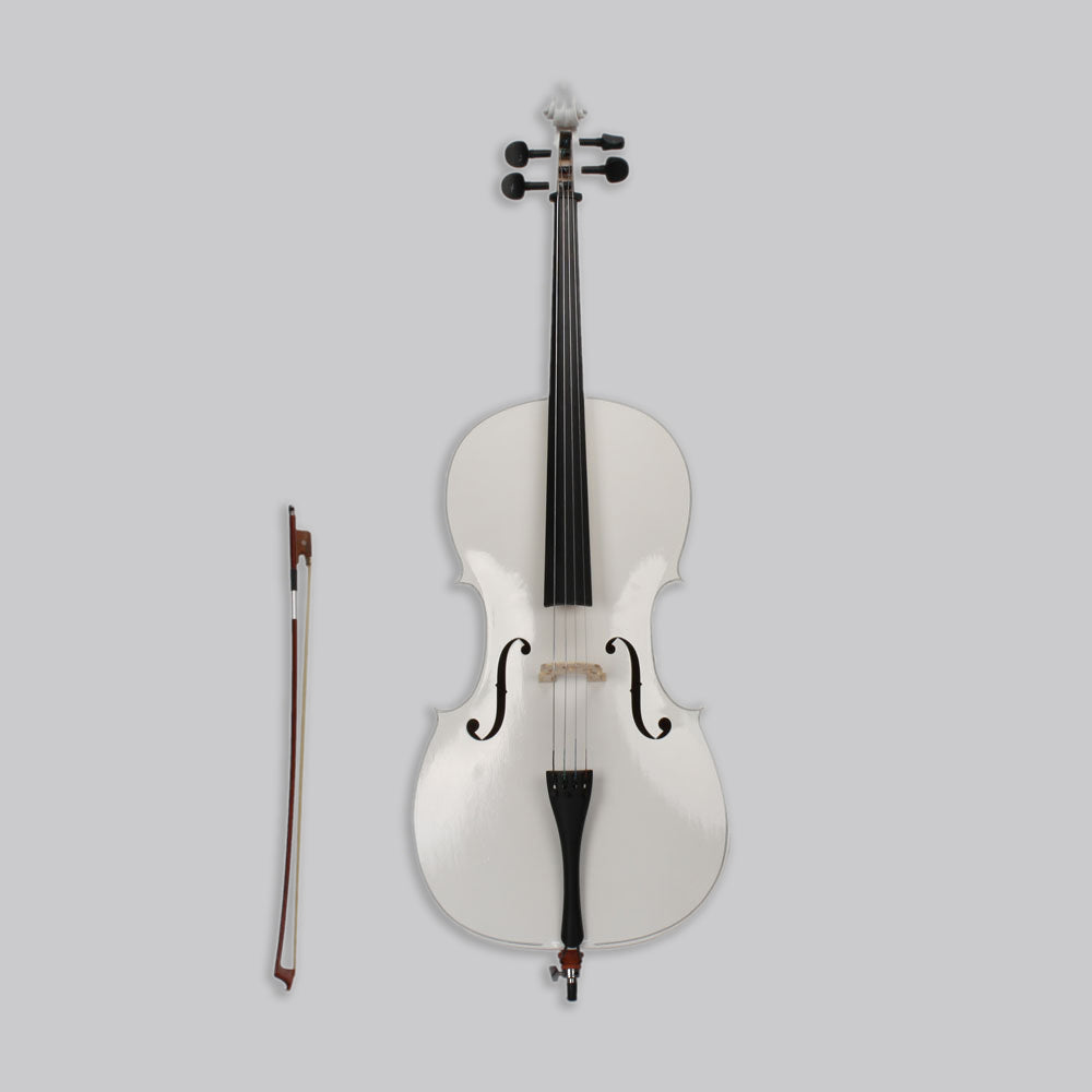 Szzzp 4/4 Wood Cello Bag Bow Rosin Bridge - White