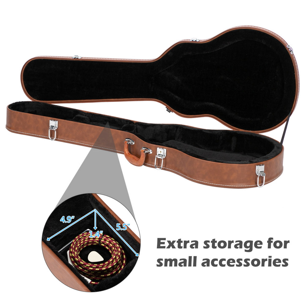 Szzzp Hard-Shell Electric Guitar Case for GLP Style Electric Guitar Bulge Surface - Brown