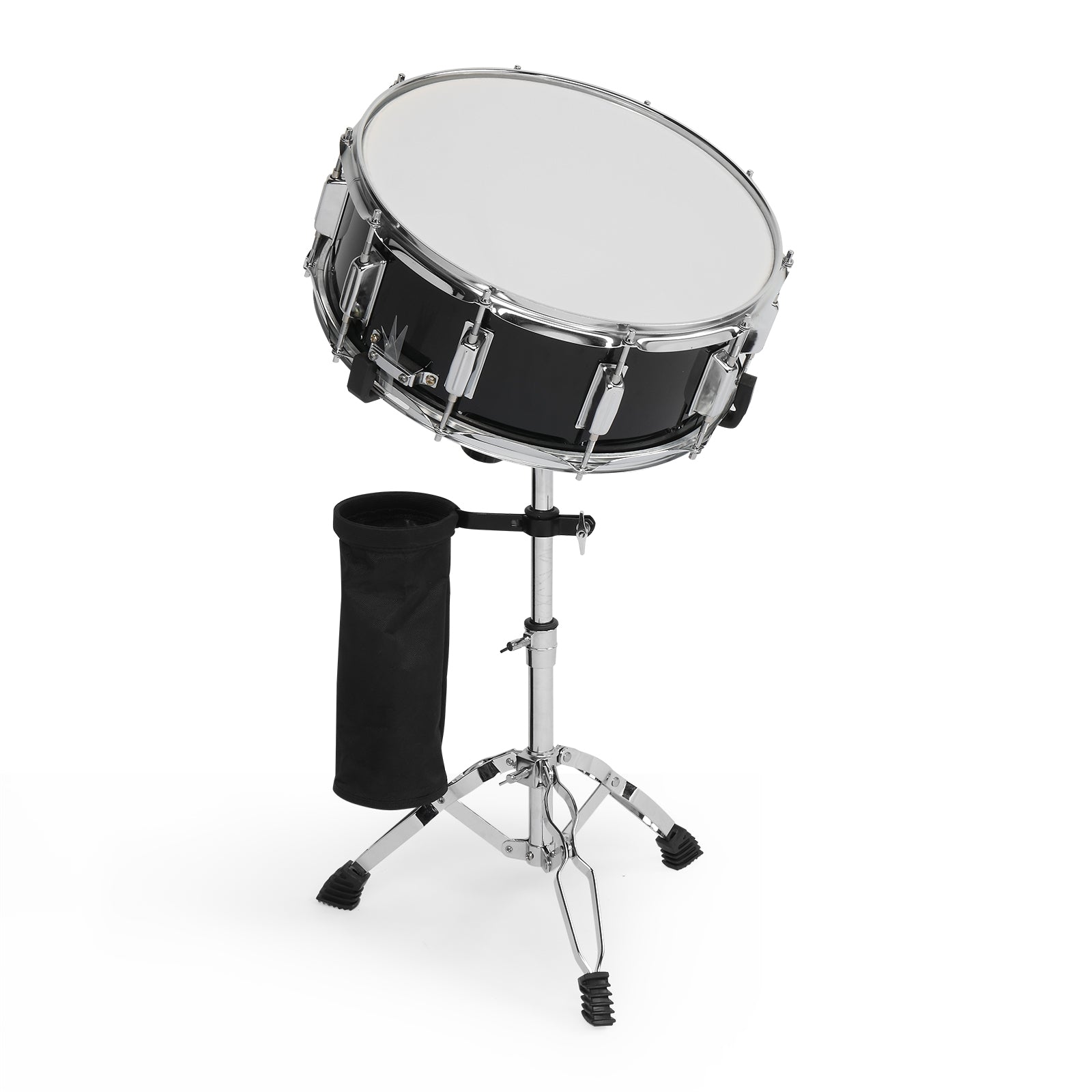 Szzzp 14 x 5.5in Snare Drum Set with Drumstick Holder, Snare Drum Bag, Strap, Mute Pad & Drum Stick for Beginner Student Black