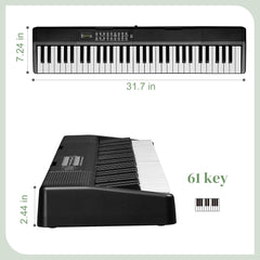 Szzzp GEP-204 61Key Folding Piano Semi-Weighted Standard Keyboards Digital Piano with Bluetooth, Handbag