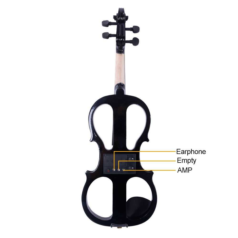 Szzzp 4/4 Electric Silent Violin Case Bow Rosin Headphone Connecting