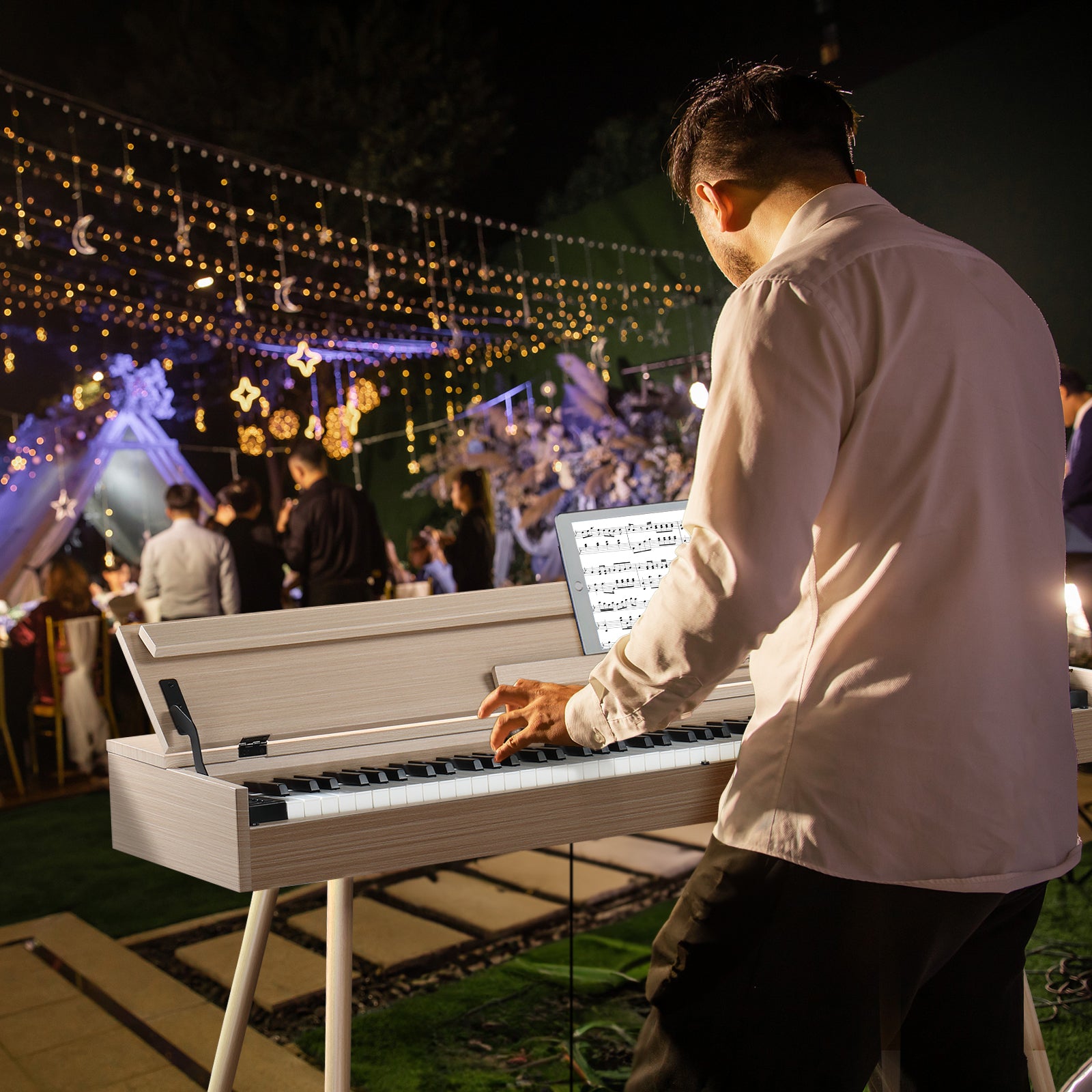 Szzzp 88 Key Standard Full Weighted Keyboards Digital Piano with Metal Stand, Audio and MIDI Bluetooth