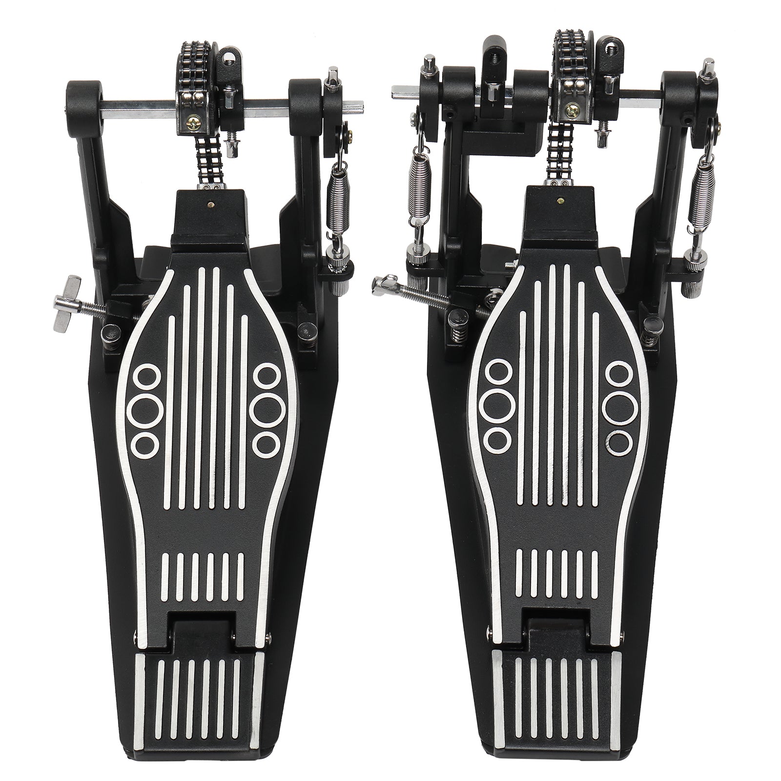 Szzzp Wool Felt Hammer Double Drum Pedal Professional Double Bass Drum Pedal Black