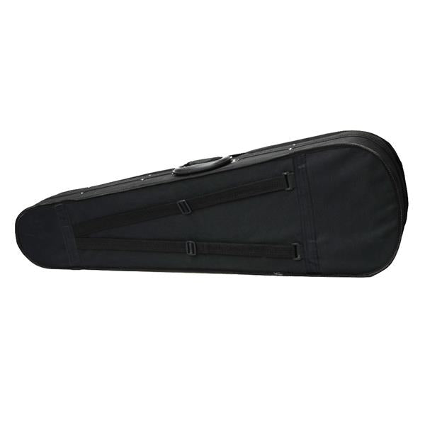 Durable Cloth Fluff Triangle Shape Case with Silver Gray Lining for 4/4 Violin Black