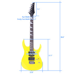 Szzzp Novice Entry Level 170 Electric Guitar HSH Pickup Bag Strap Paddle Rocker Cable Wrench Tool - Yellow