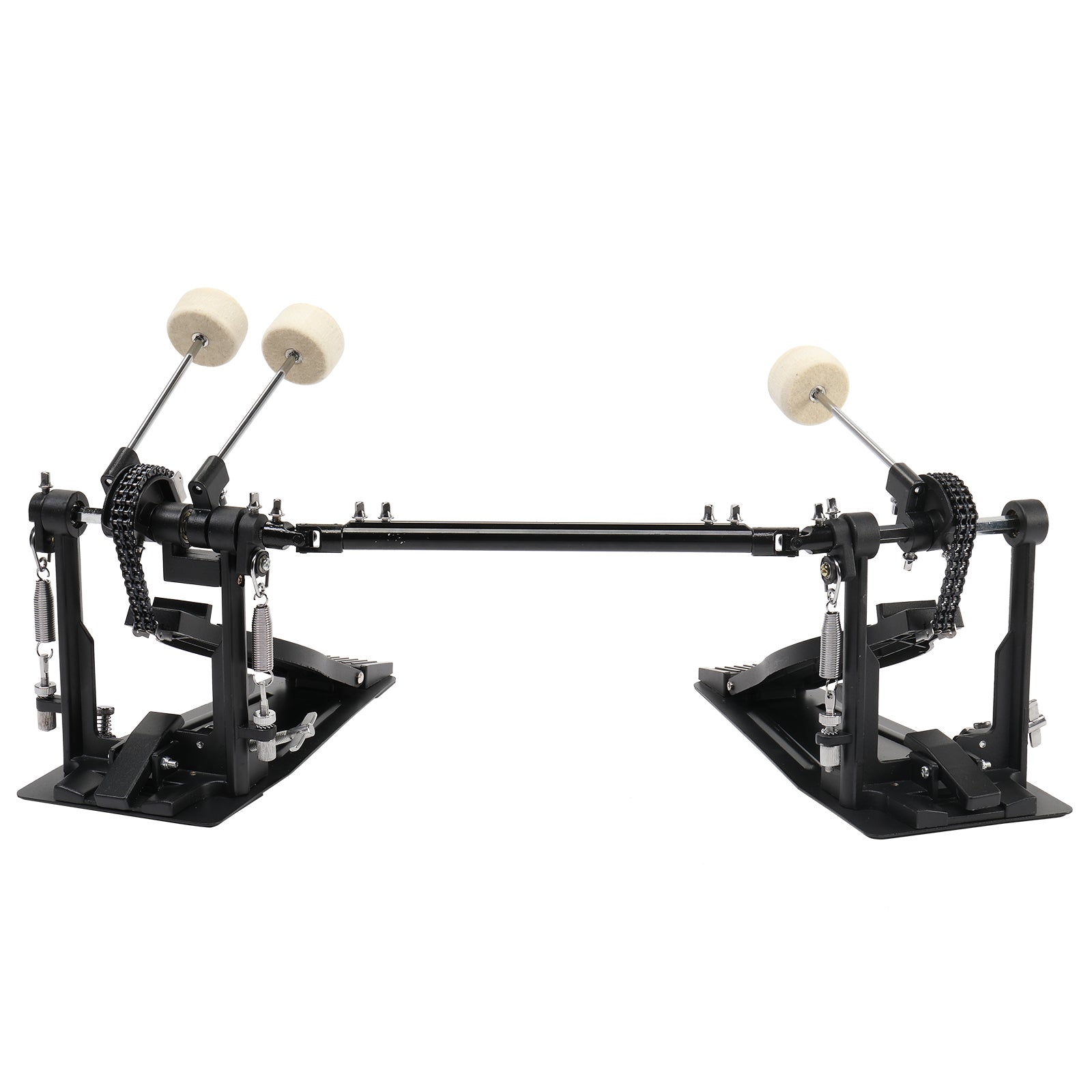 Szzzp Wool Felt Hammer Double Drum Pedal Professional Double Bass Drum Pedal Black