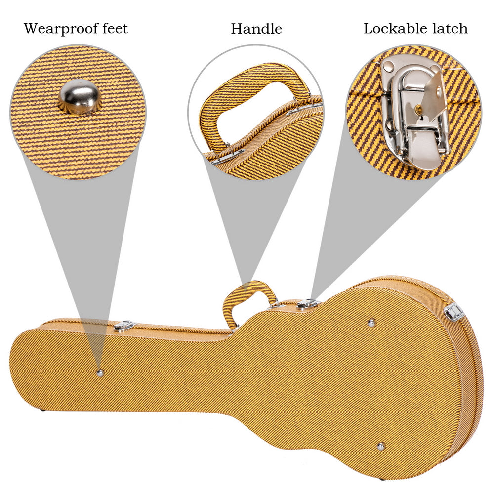 Szzzp Hard-Shell Electric Guitar Case for GLP Style Electric Guitar Bulge Surface -Yellow